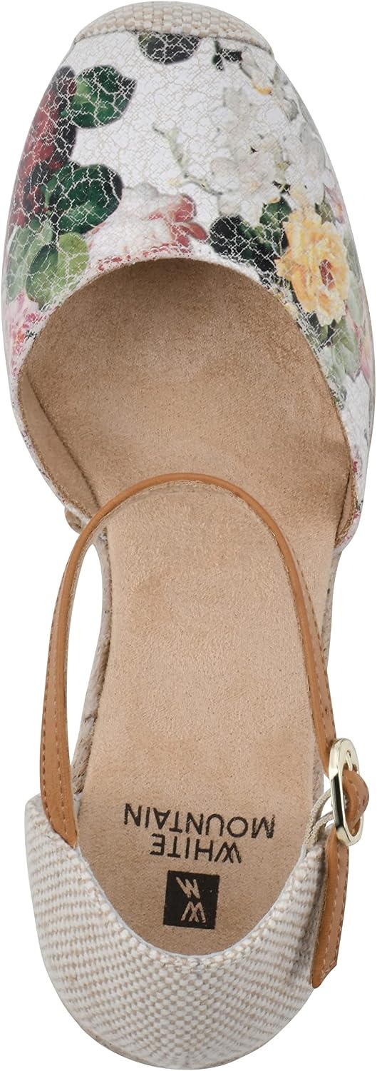 image:imageWHITE MOUNTAIN Womens Mamba Espadrille Wedge SandalWhiteFloralSmooth