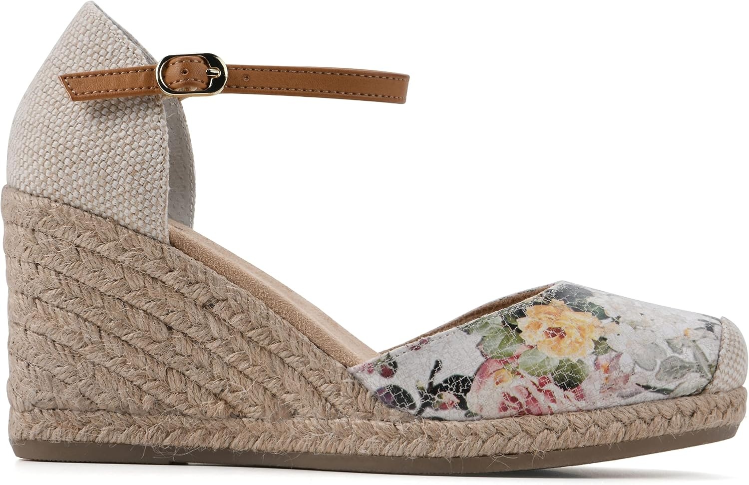 image:imageWHITE MOUNTAIN Womens Mamba Espadrille Wedge SandalWhiteFloralSmooth