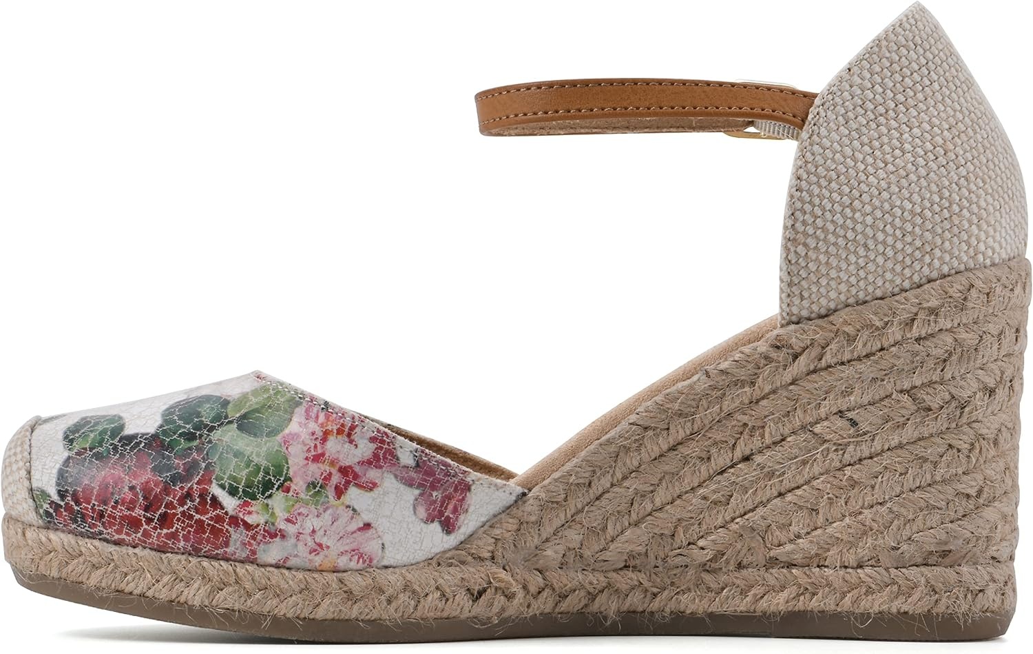image:imageWHITE MOUNTAIN Womens Mamba Espadrille Wedge SandalWhiteFloralSmooth