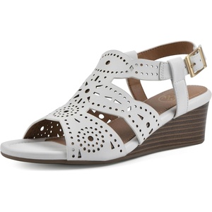 WHITE MOUNTAIN Women’s Brush Up Wedge Sandal(White/Burn/Smooth)