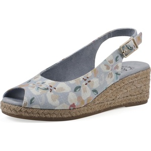 WHITE MOUNTAIN Women’s Maize Slingback Espadrille Wedge Sandal(Ltblue/Floral/Fab)