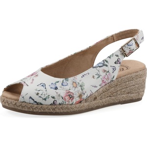 WHITE MOUNTAIN Women’s Maize Slingback Espadrille Wedge Sandal(White Butterfly Multi)