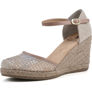 WHITE MOUNTAIN Women’s Mamba Espadrille Wedge Sandal(Blush/Mesh/Fabric)