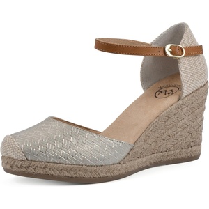 WHITE MOUNTAIN Women’s Mamba Espadrille Wedge Sandal(Gold/Metallic/Smooth)