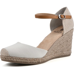 WHITE MOUNTAIN Women’s Mamba Espadrille Wedge Sandal(Natural/Fabric)