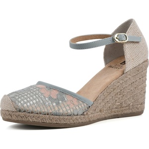 WHITE MOUNTAIN Women’s Mamba Espadrille Wedge Sandal(Sage/Mesh/Fabric)