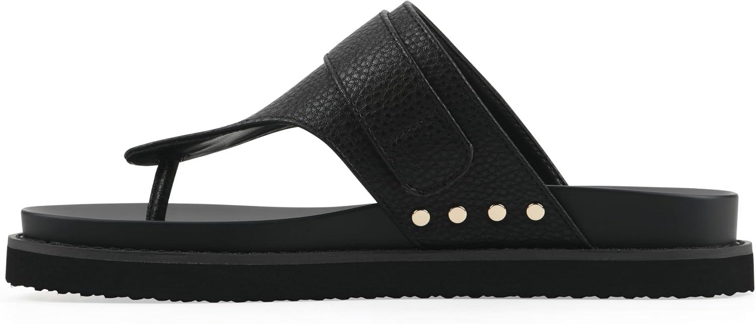 image:imageWhite Mountain Womens Malabar Thong Footbed SandalBlack Smooth WBlack Footbed