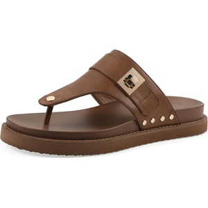 White Mountain Women’s Malabar Thong Footbed Sandal(Dark Tan Smooth)